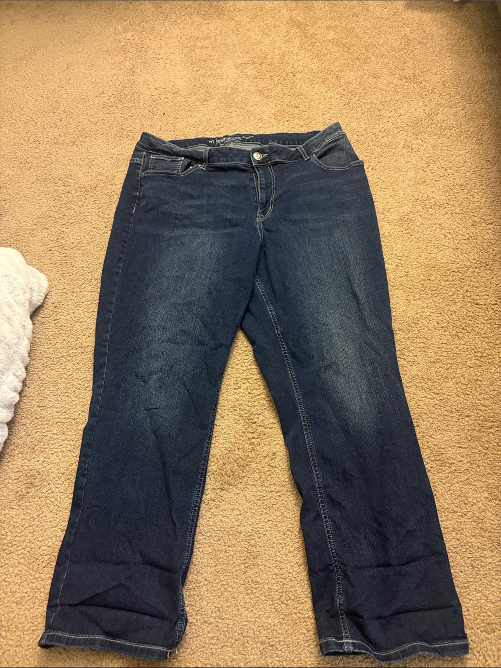 Maurices Women's Straight Leg Jeans in Dark Blue Wash High Rise Curvy